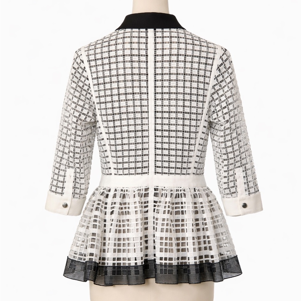 Anthropologie Beguile by Byron Lars Laced Peplum Jacket size 8 - Picture 8 of 10